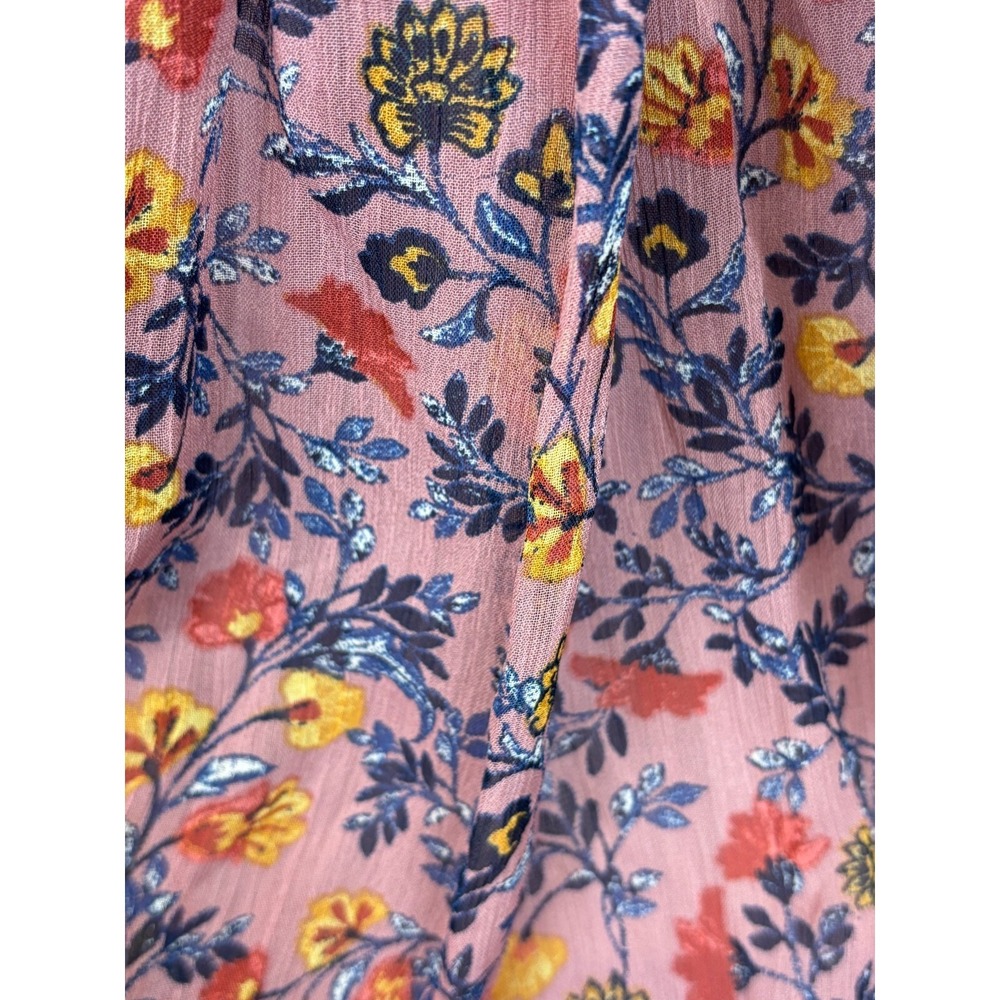 Fig & Flower Floral Tiered‎ Patchwork Boho Smocked Maxi Dress S Cottage Peasant - Picture 9 of 14